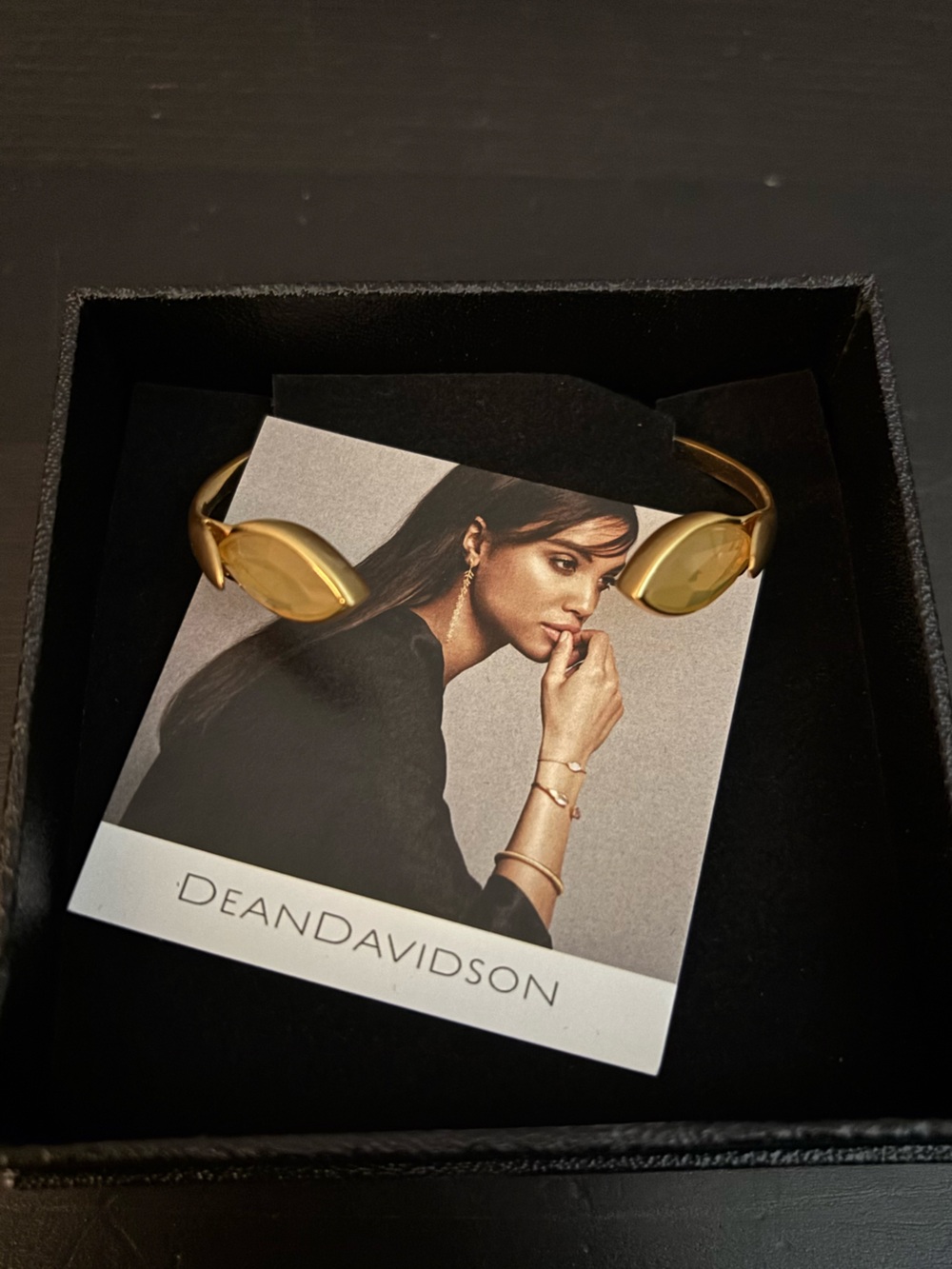 Brushed Gold Bracelet-Women's Accessory Dean Davidson-Yellow Translucent Stone